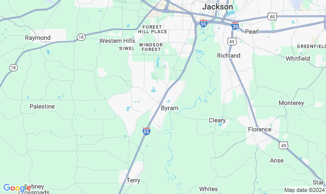 Map of Service Partners Branch at 5650 Terry Road, Byram, MS 39272